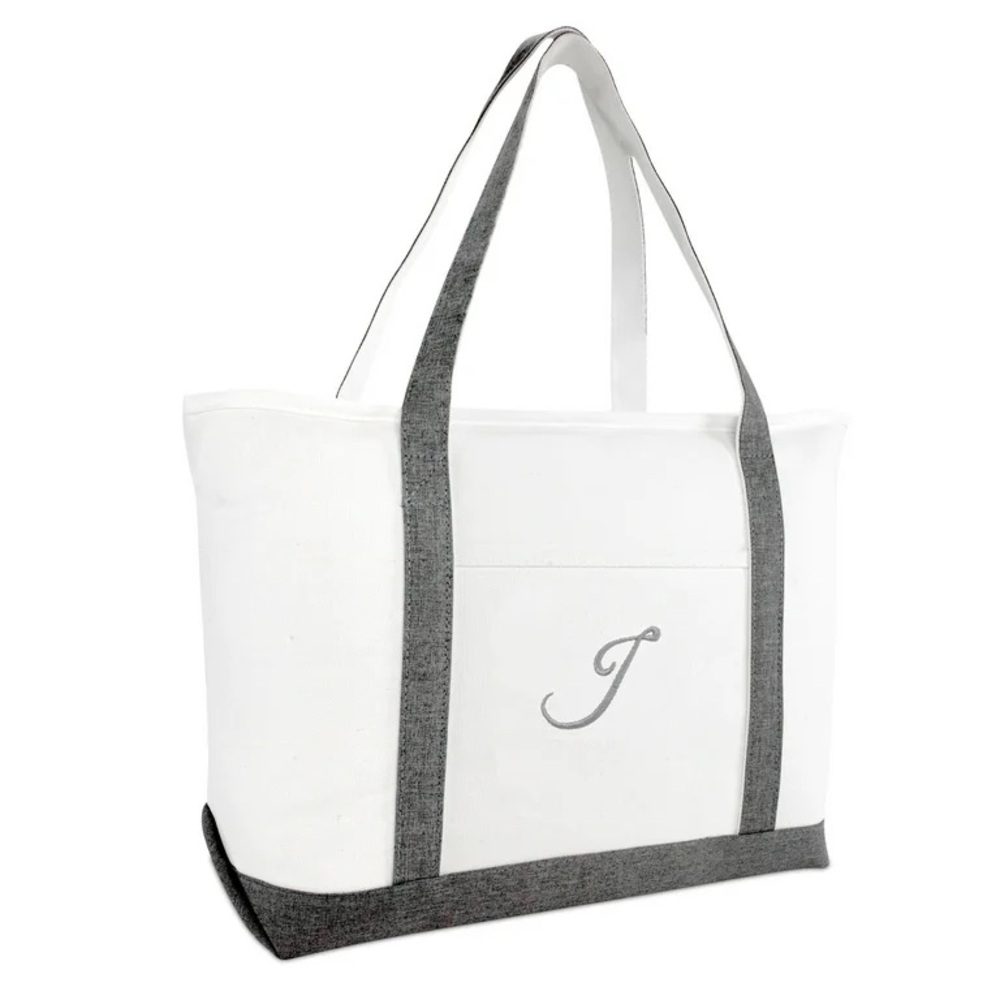 NEW DALIX Beach Tote Bag Personalized Gifts for Women's Shoulder Bags Gray J